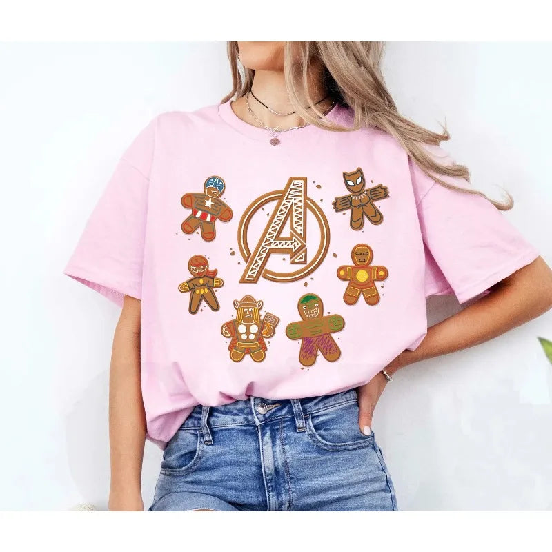 Camiseta de Algodão Avengers Biscoito de Gengibre