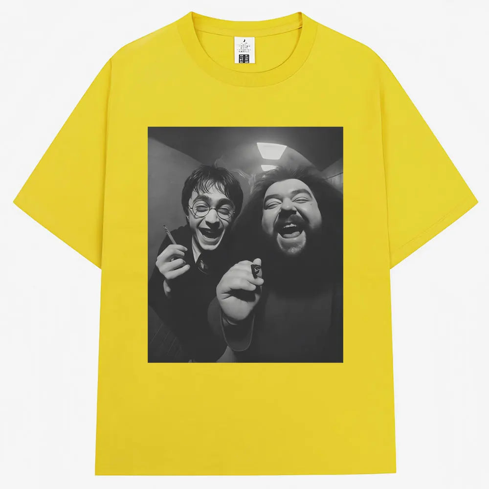 Camiseta Oversized Mago Fumante – Estampa Divertida