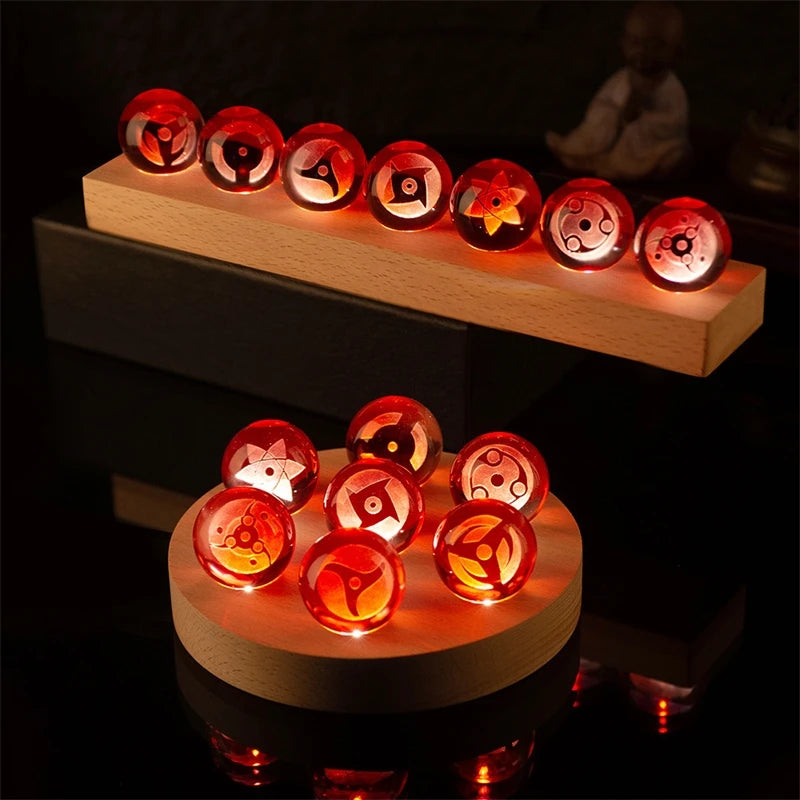 Coleção Sharingan 7pcs com Base LED.