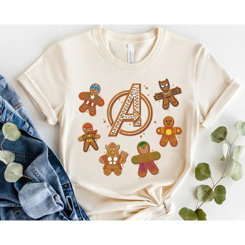 Camiseta de Algodão Avengers Biscoito de Gengibre