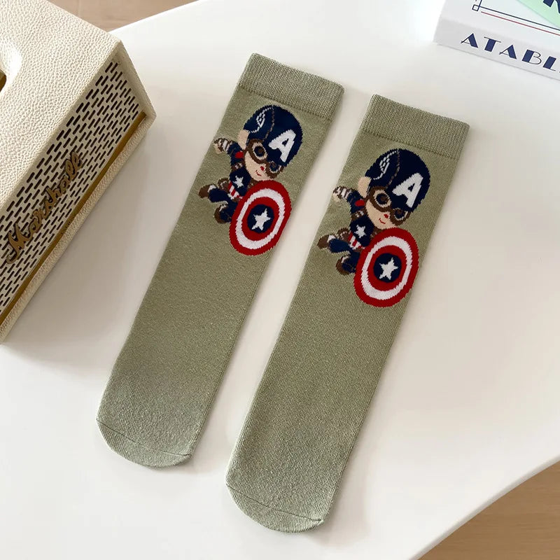 1 Par de Meias Marvel Spider-Man e Hulk em Estilo Cartoon para Crianças