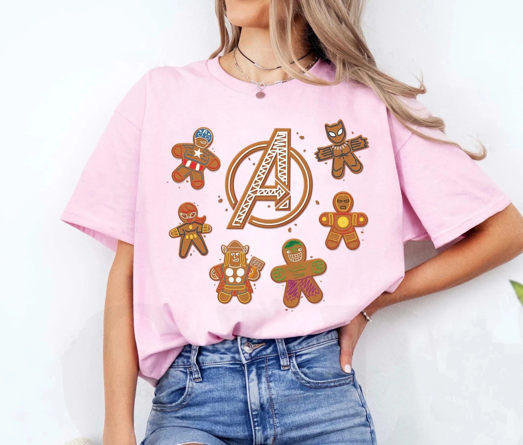 Camiseta de Algodão Avengers Biscoito de Gengibre