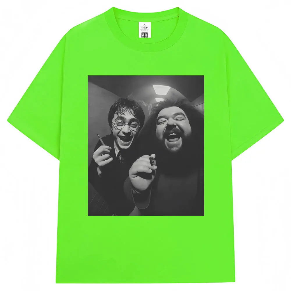 Camiseta Oversized Mago Fumante – Estampa Divertida