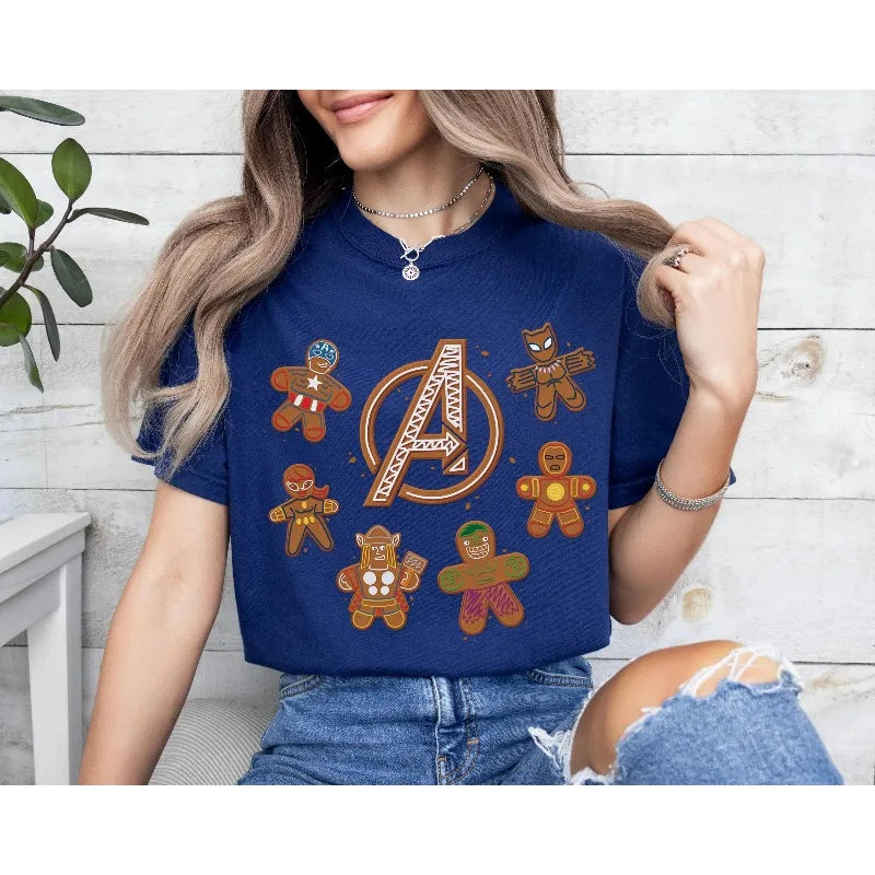 Camiseta de Algodão Avengers Biscoito de Gengibre