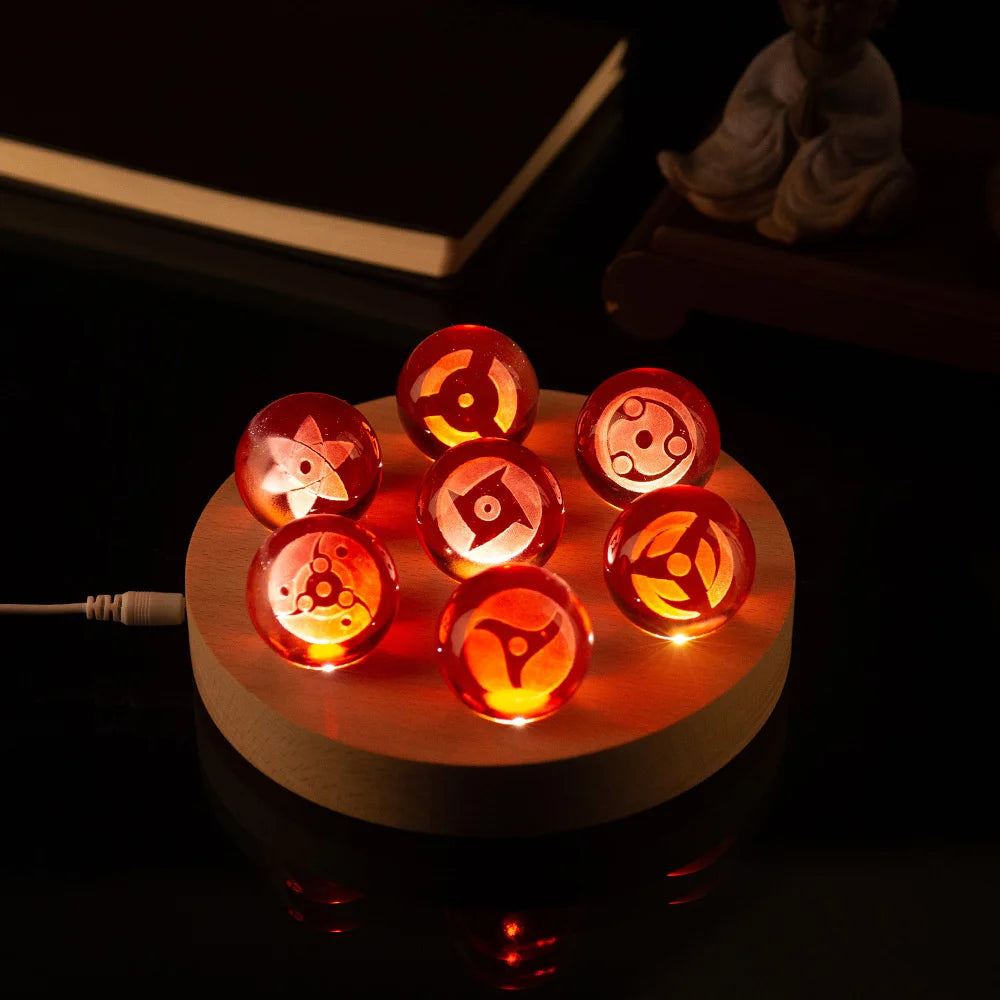 Coleção Sharingan 7pcs com Base LED.
