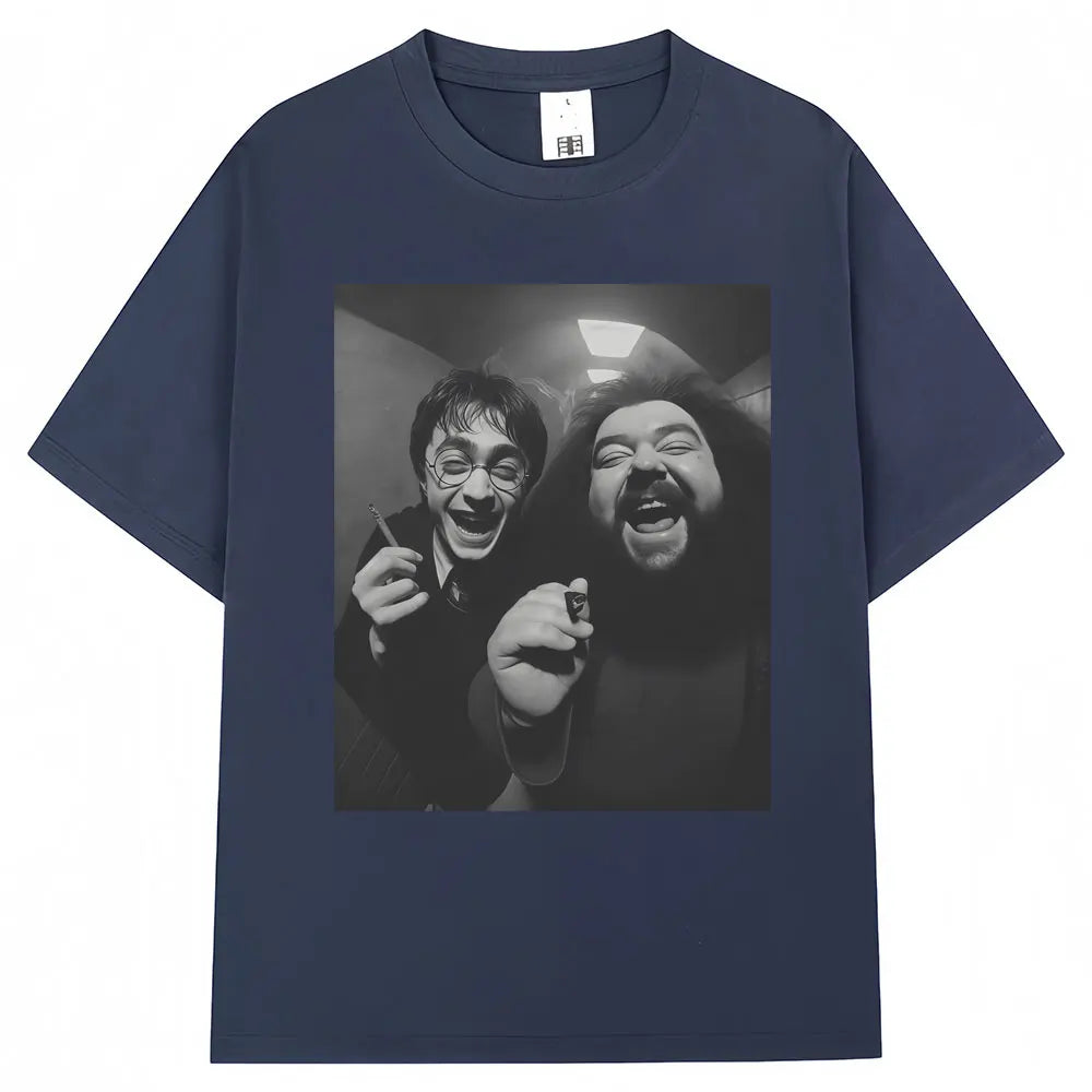 Camiseta Oversized Mago Fumante – Estampa Divertida