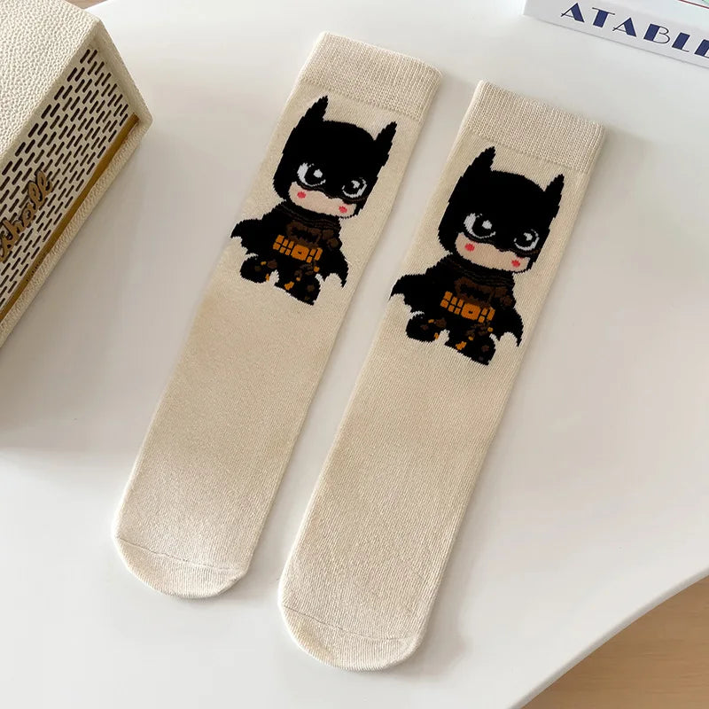 1 Par de Meias Marvel Spider-Man e Hulk em Estilo Cartoon para Crianças