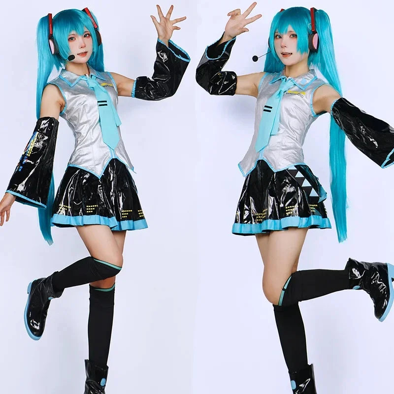Conjunto Completo de Cosplay da Miku