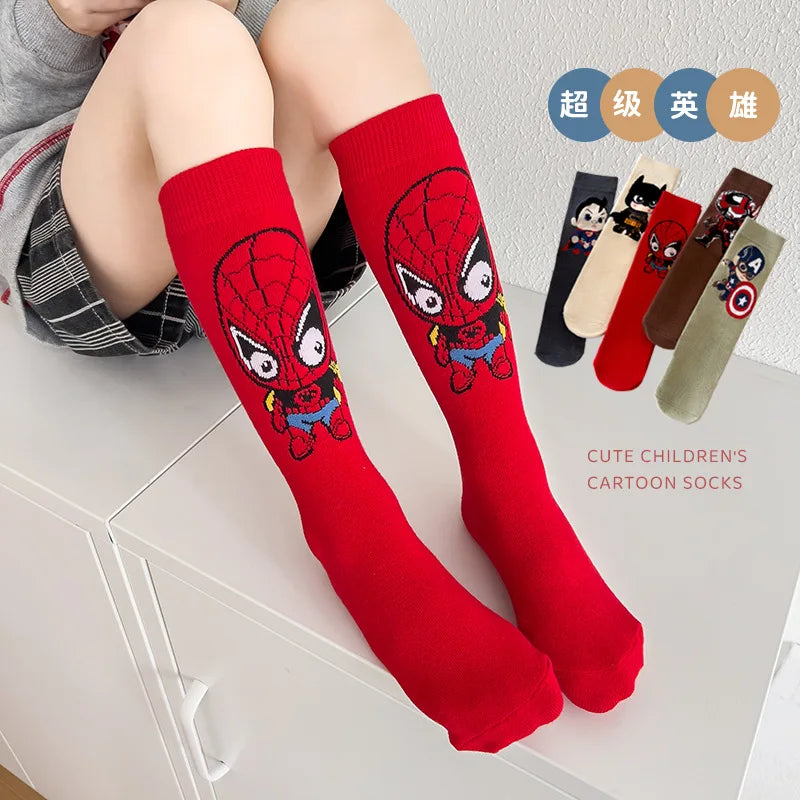1 Par de Meias Marvel Spider-Man e Hulk em Estilo Cartoon para Crianças