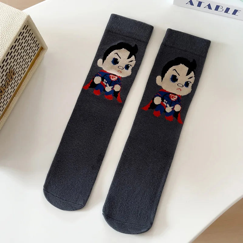 1 Par de Meias Marvel Spider-Man e Hulk em Estilo Cartoon para Crianças