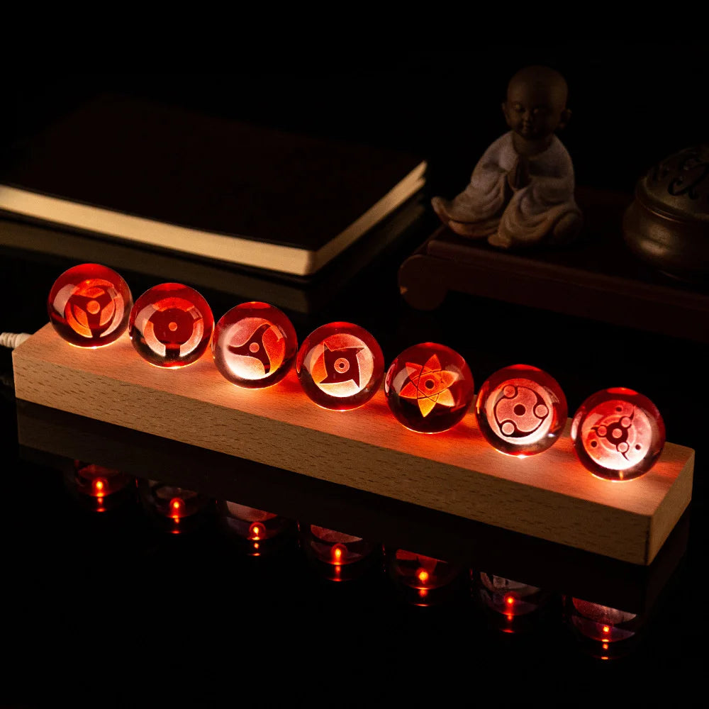 Coleção Sharingan 7pcs com Base LED.