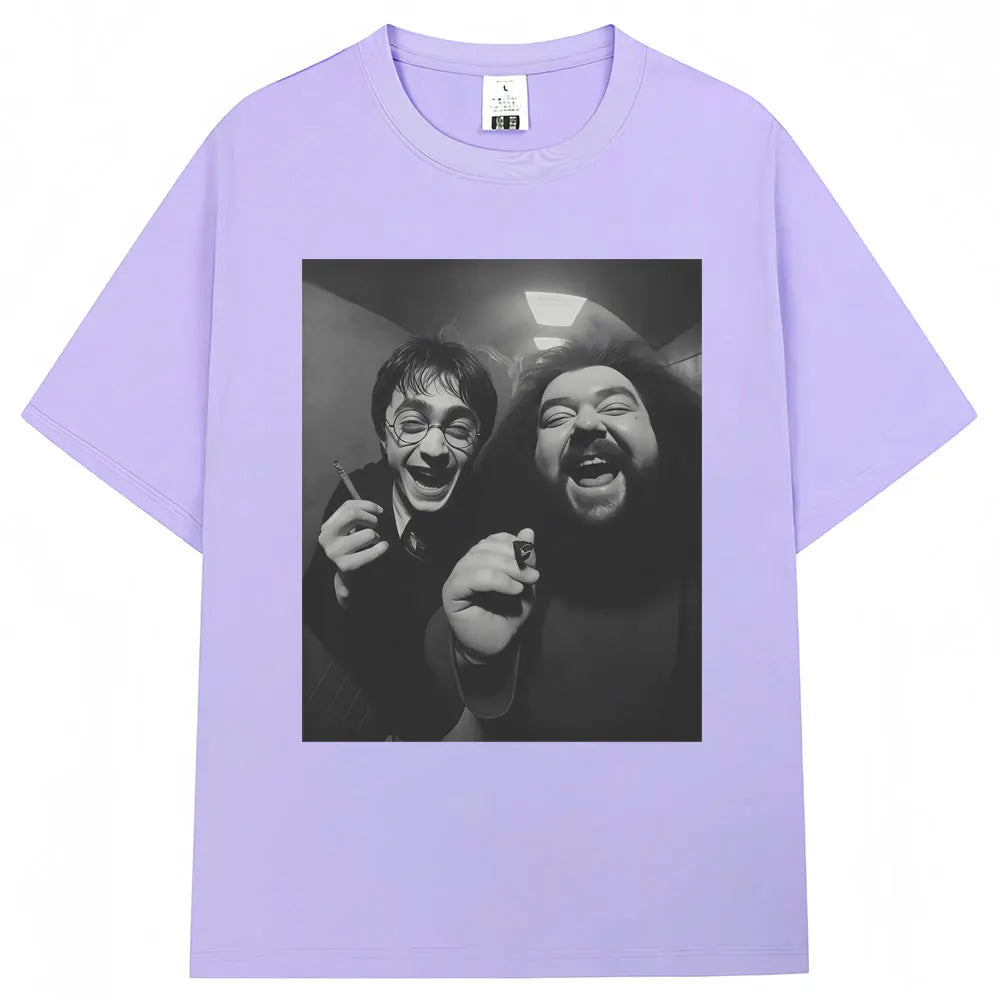 Camiseta Oversized Mago Fumante – Estampa Divertida